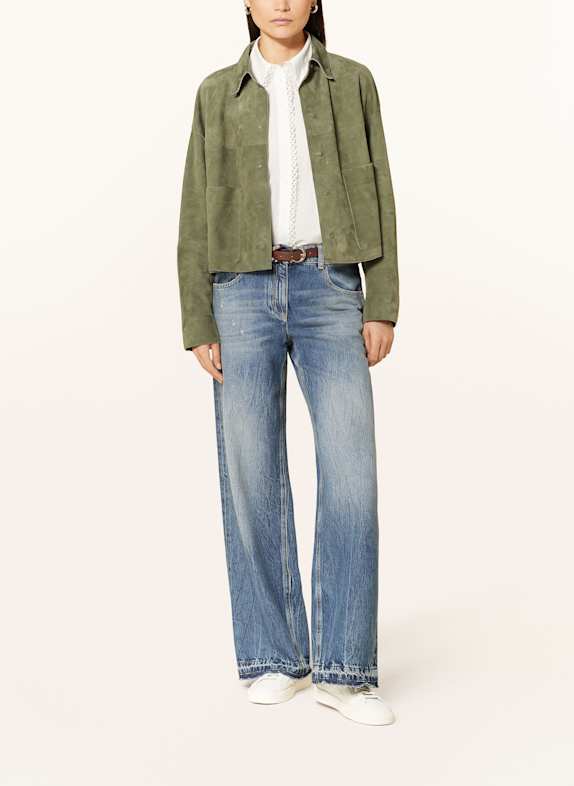 LUISA CERANO Lederblouson KHAKI