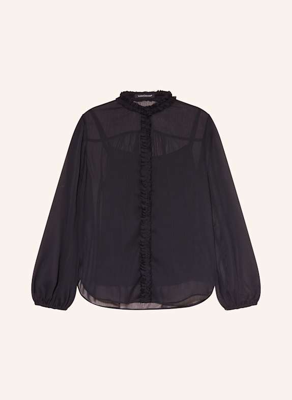 LUISA CERANO Blouse with ruffles BLACK