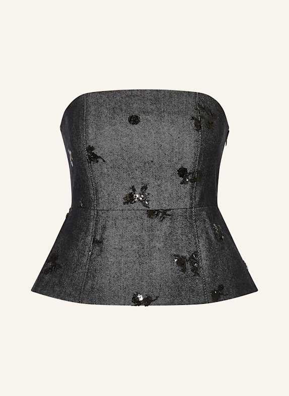 LUISA CERANO Gorset w stylu jeansowym z cekinami GRANATOWY/ CZARNY