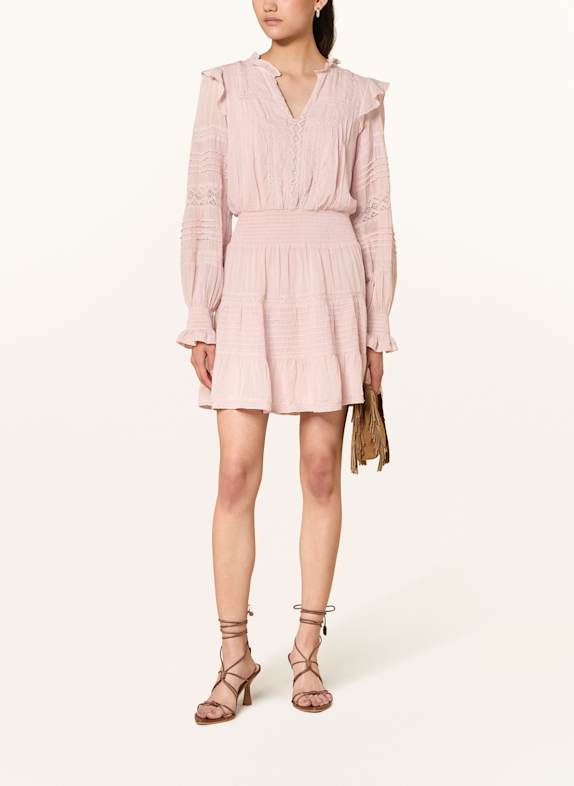 NEO NOIR Kleid ARAN mit Spitze und Rüschen ROSÉ