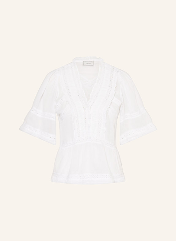 NEO NOIR Blusenshirt EVIENNE mit Rüschen WEISS