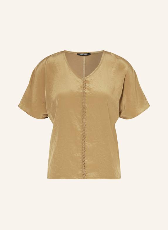 LUISA CERANO Blusenshirt im Materialmix BRAUN