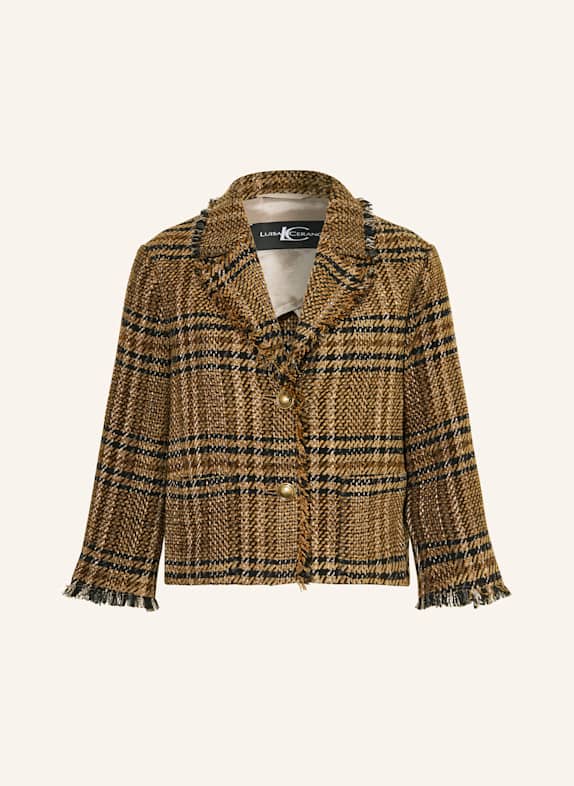 LUISA CERANO Tweed-Blazer BRAUN/ SCHWARZ/ DUNKELGRAU
