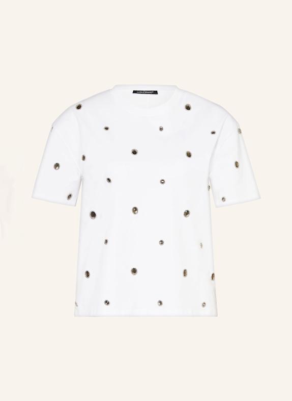 LUISA CERANO T-shirt with decorative gems WHITE