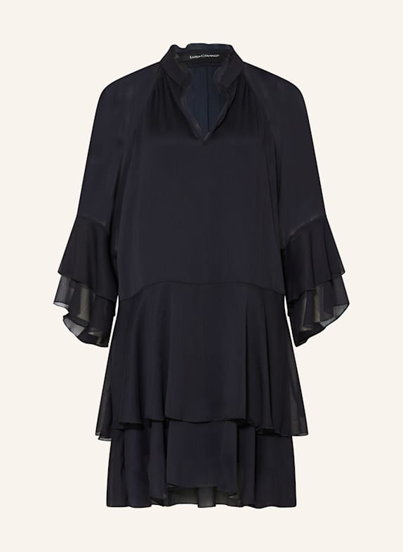 LUISA CERANO Kleid mit Volants DUNKELBLAU