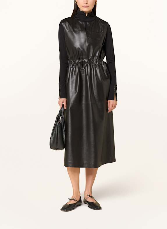 MARC CAIN Lederkleid 900 BLACK