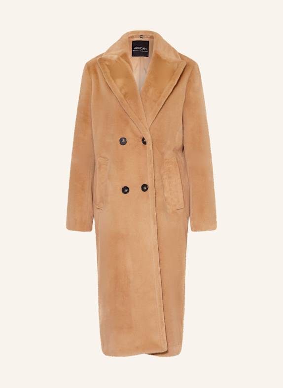 MARC CAIN Kunstfell-Mantel 625 warm sand
