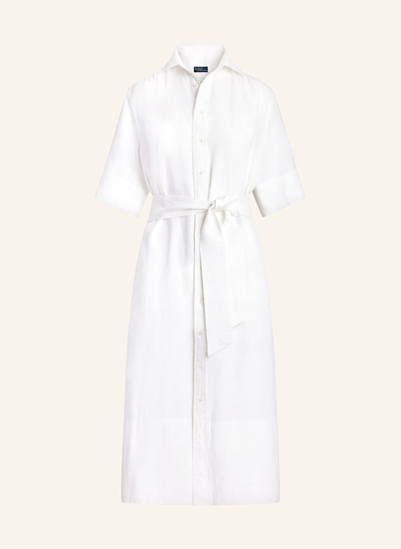 POLO RALPH LAUREN Hemdblusenkleid aus Leinen WEISS