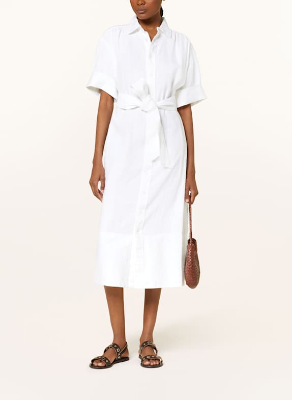 POLO RALPH LAUREN Hemdblusenkleid aus Leinen WEISS