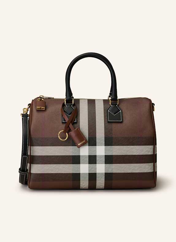 BURBERRY Handbag BOWLING BAG BROWN/ DARK BROWN/ WHITE