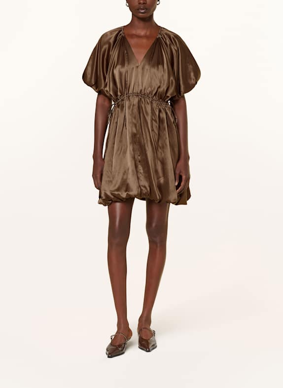 MRS & HUGS Satin dress BROWN