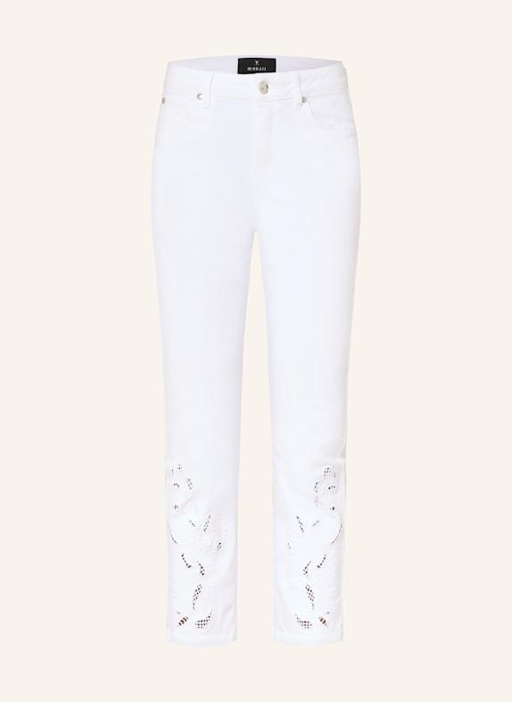 monari 7/8-Hose mit Stickereien WEISS