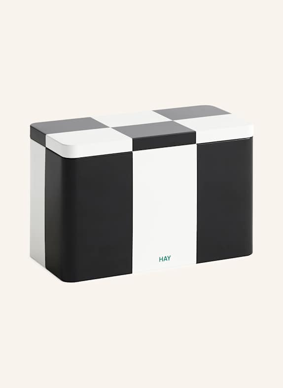 HAY Storage tin TIN MEDIUM BLACK/ WHITE