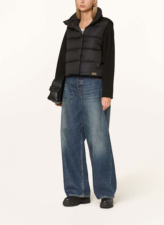 BARBOUR INTERNATIONAL SAN TELMO quilted jacket in a mix of materials BLACK