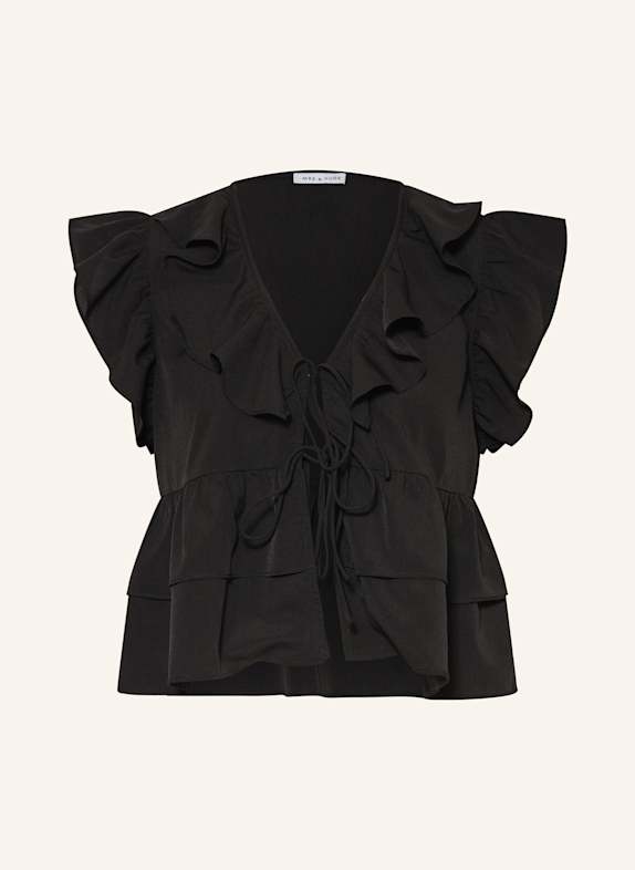 MRS & HUGS Blouse with frills BLACK
