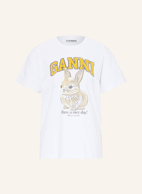GANNI T-Shirt BABY BUN WEISS