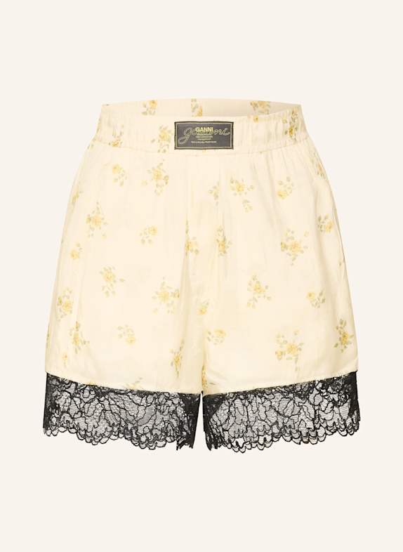GANNI Shorts CREME/ SCHWARZ