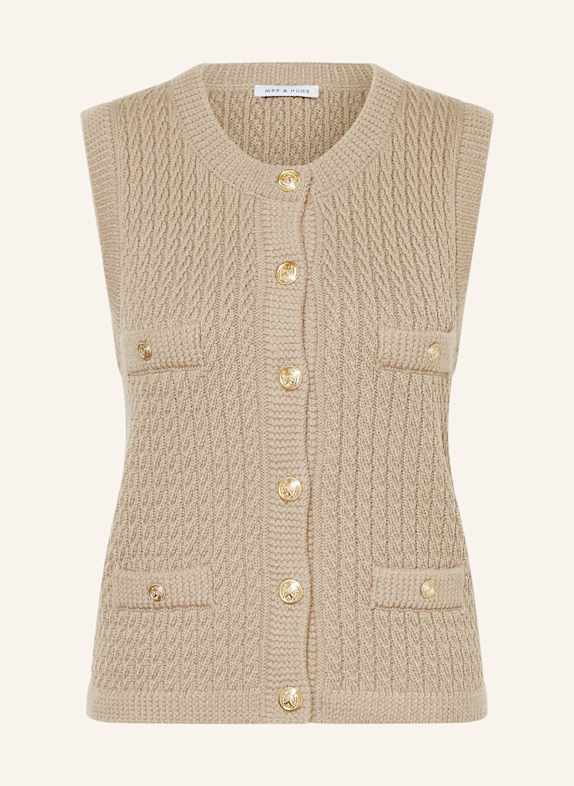 MRS & HUGS Strickweste TAUPE