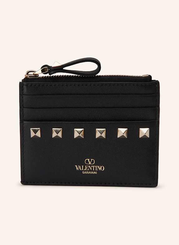 VALENTINO GARAVANI Kartenteui ROCKSTUD mit Nieten SCHWARZ