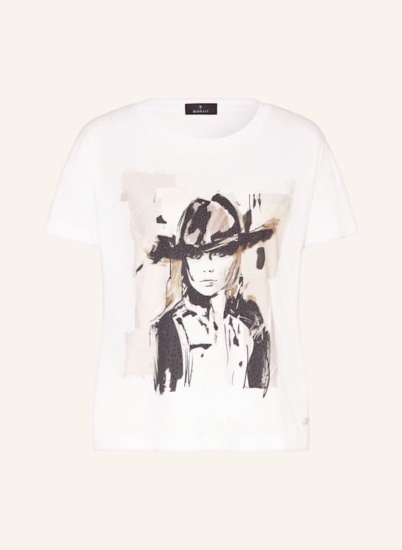 monari T-Shirt mit Schmucksteinen WEISS/ CREME/ SCHWARZ