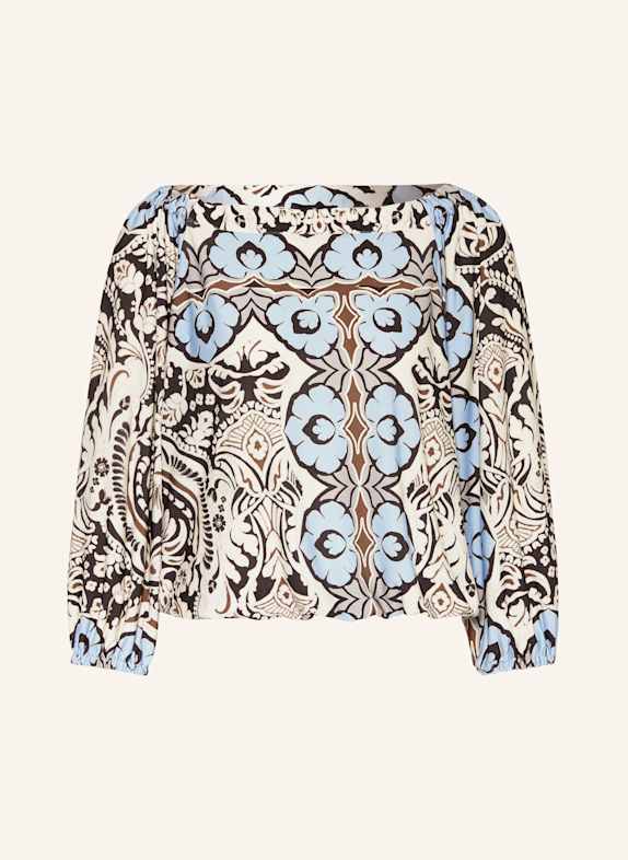 monari Blusenshirt mit 3/4-Arm HELLBLAU/ SCHWARZ/ CREME