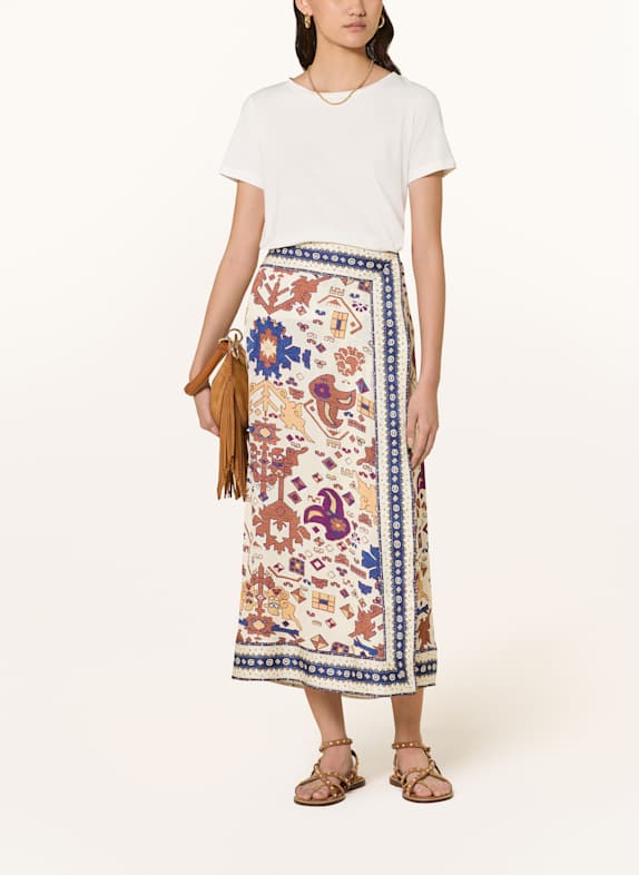 ba&sh Wickelrock VARPER ECRU / DUNKELBLAU / BRAUN