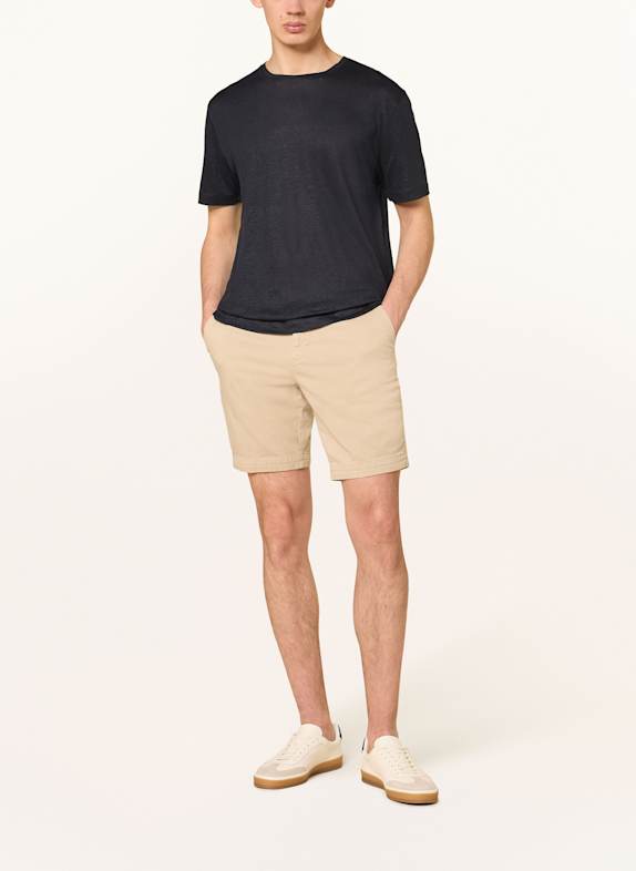 BOSS T-Shirt TAUT aus Leinen DUNKELBLAU