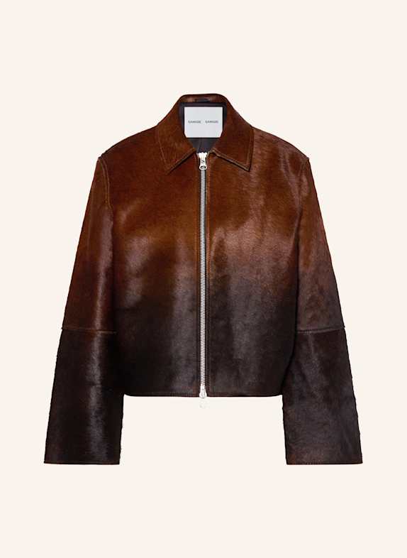 SAMSØE  SAMSØE Lederjacke SALYLO DUNKELBRAUN / BRAUN