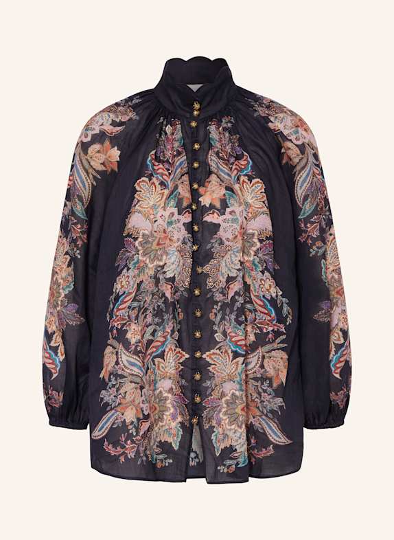 ZIMMERMANN Bluse RHIANNON mit 3/4-Arm DUNKELBLAU/ HELLLILA/ ROT