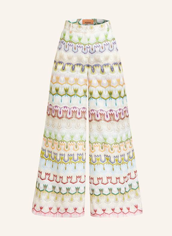 MISSONI Marlenehose CREME/ DUNKELROT/ BLAU