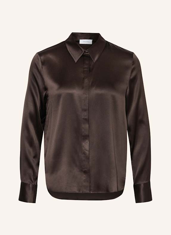 darling harbour Hemdbluse aus Seide DARK BROWN