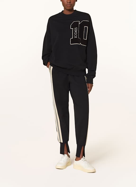 10DAYS Sweatpants mit Galonstreifen SCHWARZ / BEIGE