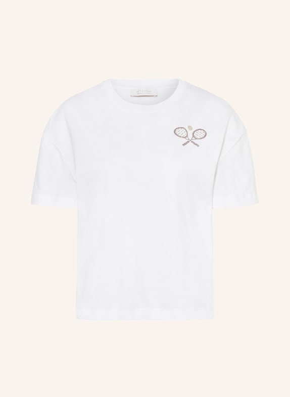Rich & Royal T-Shirt mit Schmucksteinen WEISS