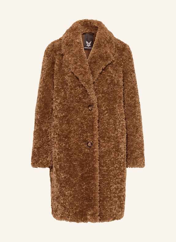FUCHS SCHMITT Kabát z umělé kožešiny SVĚTLE HNĚDÁ