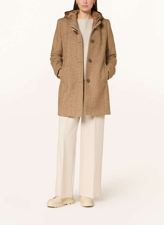 FUCHS SCHMITT Dufflecoat im Materialmix CAMEL