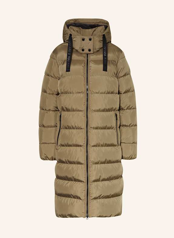 FUCHS SCHMITT Prošívaný kabát s odnímatelnou kapucí KHAKI