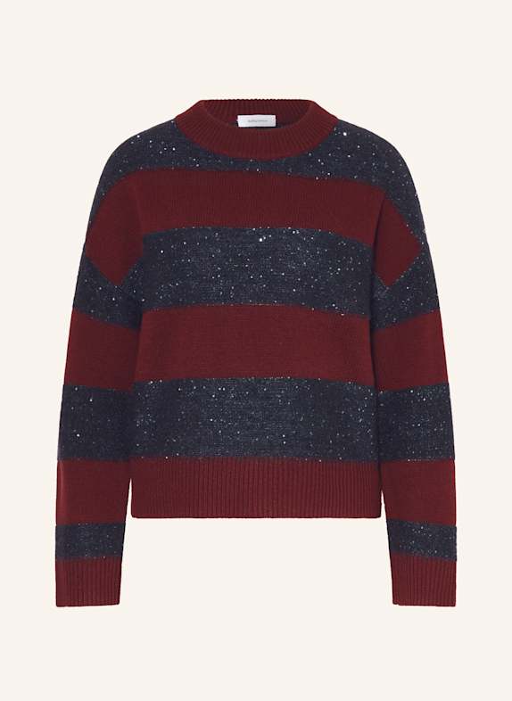 darling harbour Sweter z cekinami marine / bordeaux