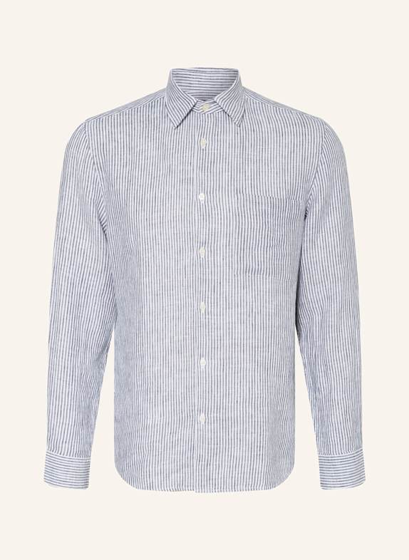 Marc O'Polo Leinenhemd Regular Fit DUNKELBLAU/ WEISS