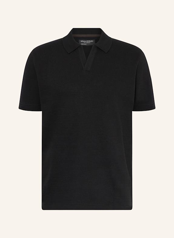Marc O'Polo Strick-Poloshirt Regular Fit SCHWARZ