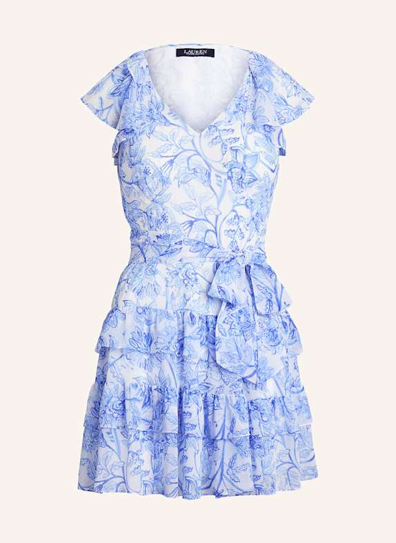 LAUREN RALPH LAUREN Kleid mit Rüschen WEISS/ BLAU/ HELLBLAU