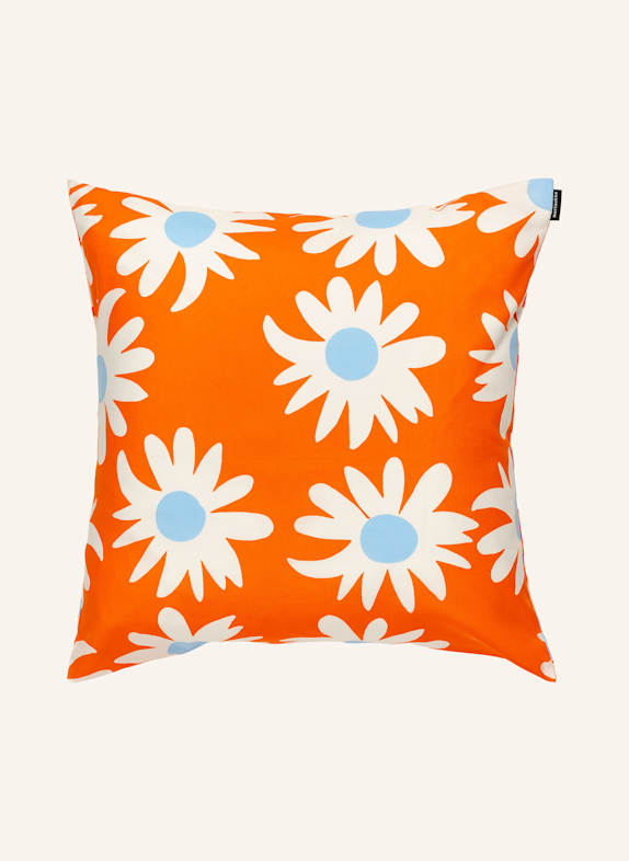 marimekko Ozdobný povlak na polštář RAKASTAA EI RAKASTA ORANŽOVÁ/ BÍLÁ/ TMAVĚ MODRÁ