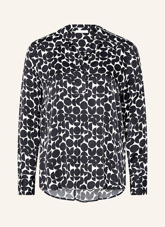 ETERNA Shirt blouse in satin BLACK/ ECRU