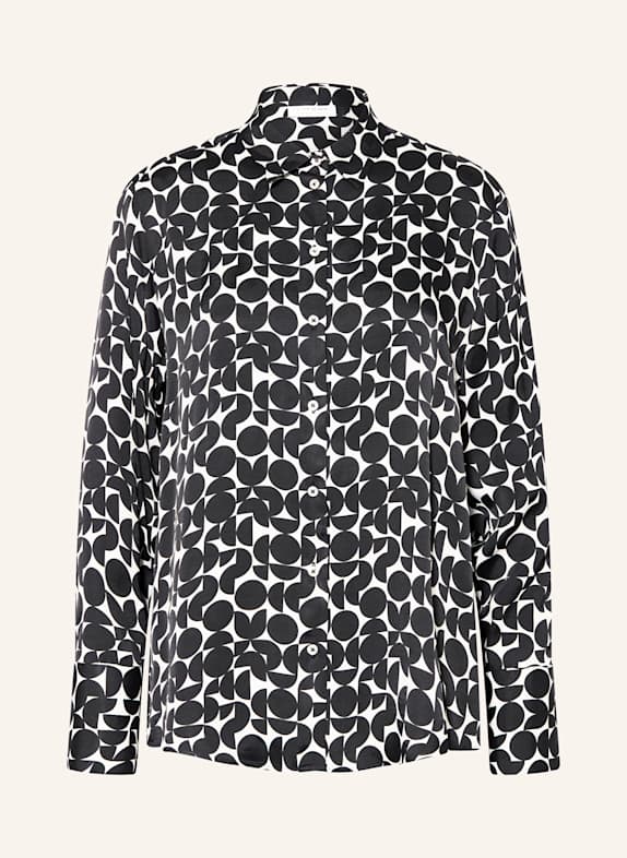 ETERNA Satin shirt blouse BLACK/ ECRU