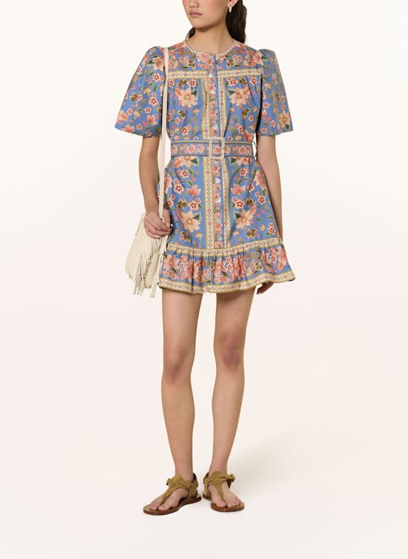 FARM RIO Kleid mit Rüschen und Volants HELLBLAU/ PINK/ CREME
