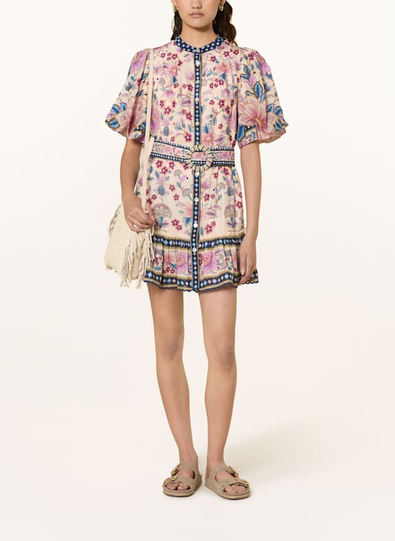FARM RIO Dress with ruffles CREAM/ PURPLE/ BLUE