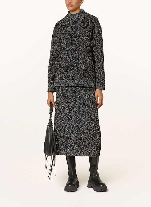 SELECTED gebreide rok ZWART / WIT