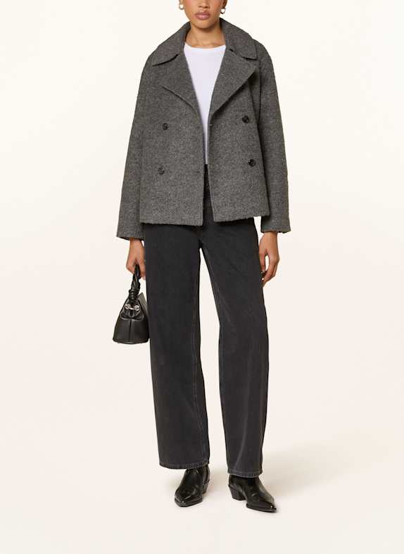 SELECTED Bouclé jas DONKERGRIJS