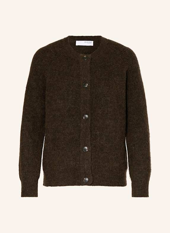 SELECTED Femme Strickjacke DUNKELBRAUN
