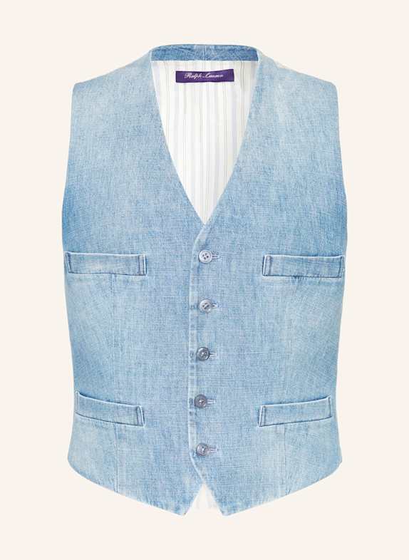 RALPH LAUREN Collection Jeansweste PRESLING im Materialmix HELLBLAU/ WEISS/ GRAU