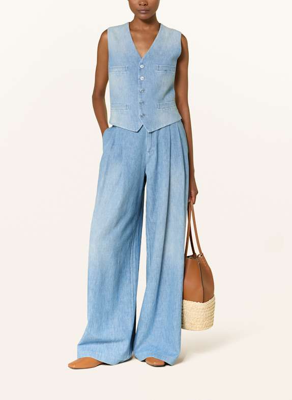 RALPH LAUREN Collection Jeansweste PRESLING im Materialmix HELLBLAU/ WEISS/ GRAU
